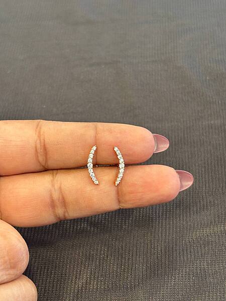 Silver helix second stud with rosegold finish