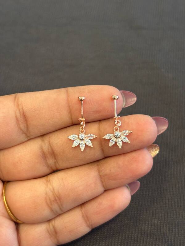 Silver half star koppu with rosegold finish