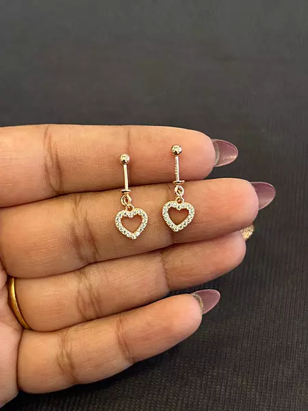 Silver heart koppu with rosegold finish
