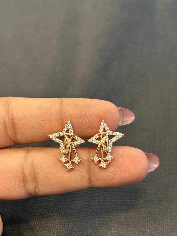 Silver star maverick stud with rosegold finish