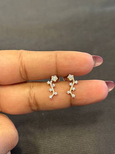 Silver neli1 stud with rosegold finish
