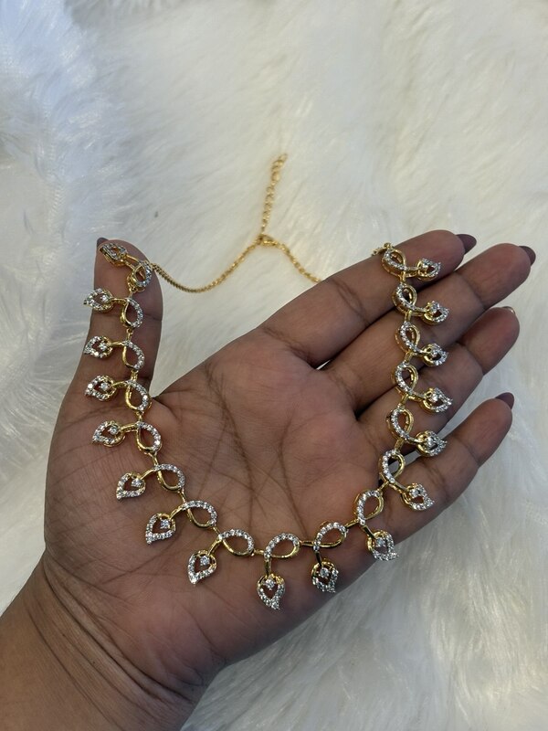 Silver illai necklace with gold finish