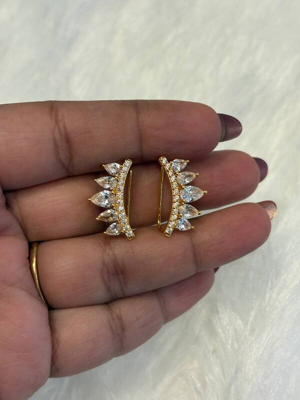 Silver crown bluetooth ear cuff with gold finish