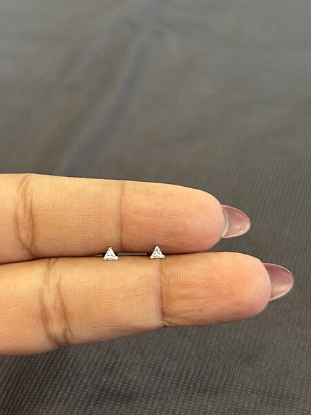 Silver tri second stud