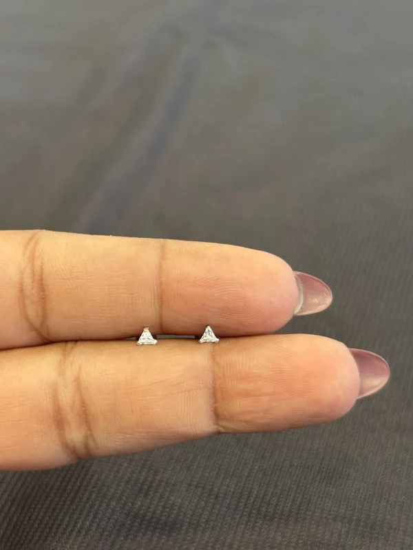 Silver tri second stud