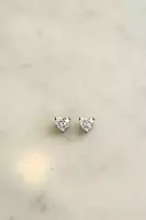 Silver heart second stud