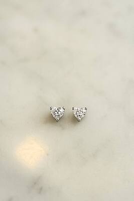 Silver heart second stud