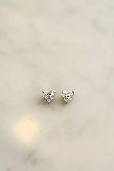 Silver heart second stud