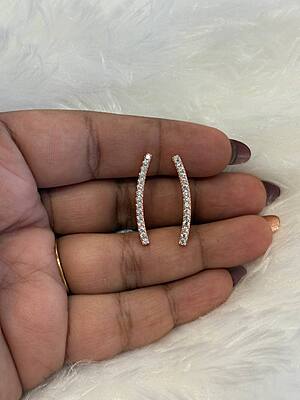 Silver minnal second stud with rosegold finish