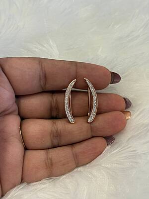 Silver vaan ear cuff with rosegold finish