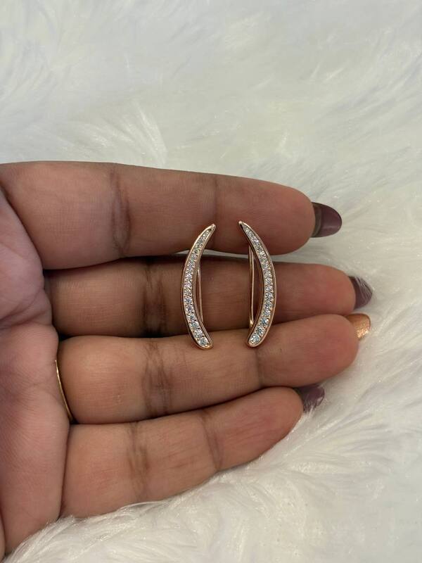 Silver vaan ear cuff with rosegold finish