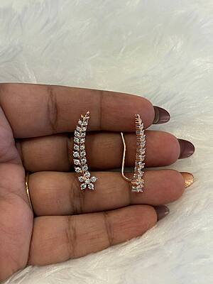 Silver zara ear cuff with rosegold finish