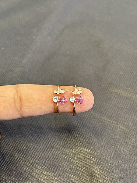 Silver half butterfly toe ring with rosegold finish