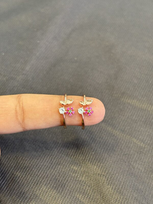 Silver half butterfly toe ring with rosegold finish