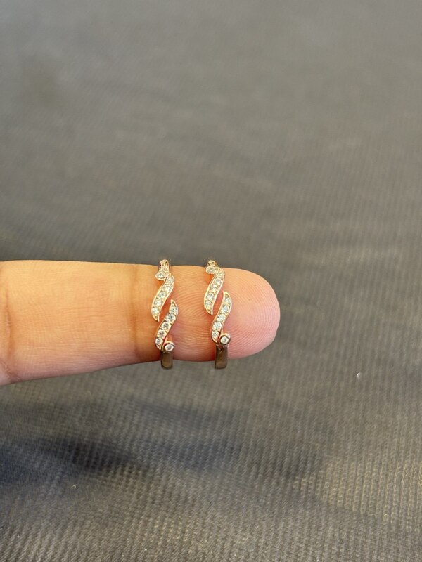 Silver twist toe ring with rosegold finish