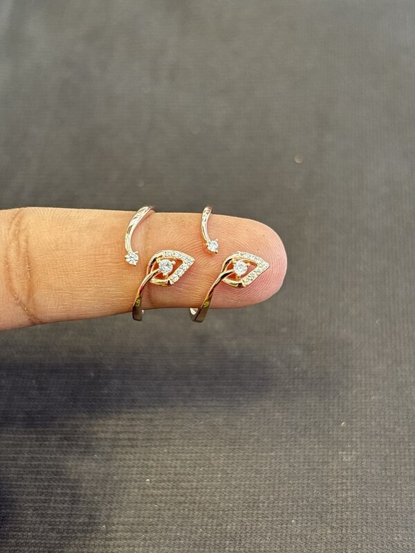 Silver leaf toe ring with rosegold finish