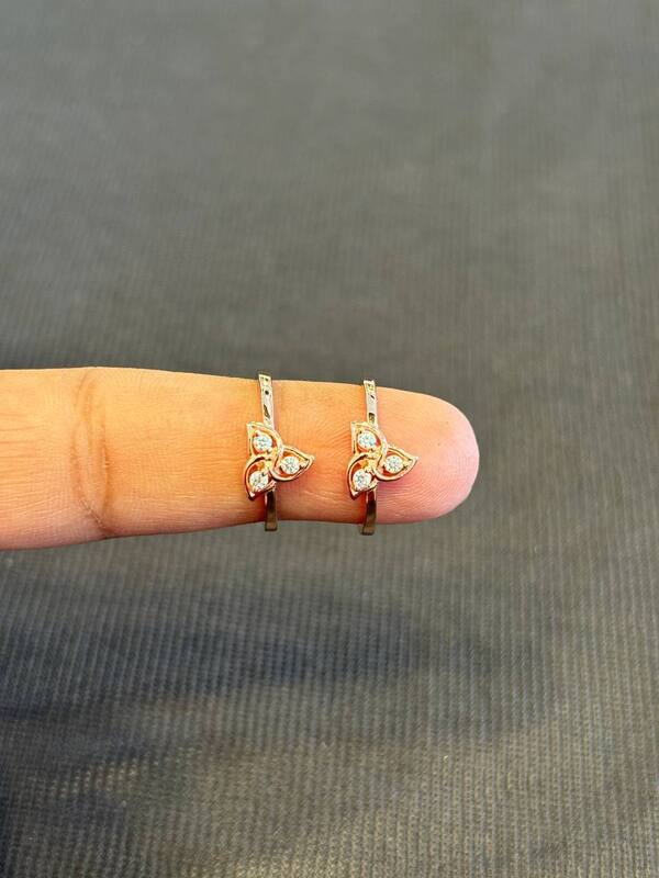 Silver malar stone toe ring with rosegold finish