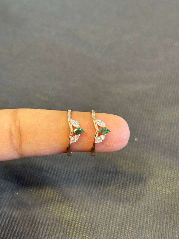 Silver anandha toe ring with rosegold finish