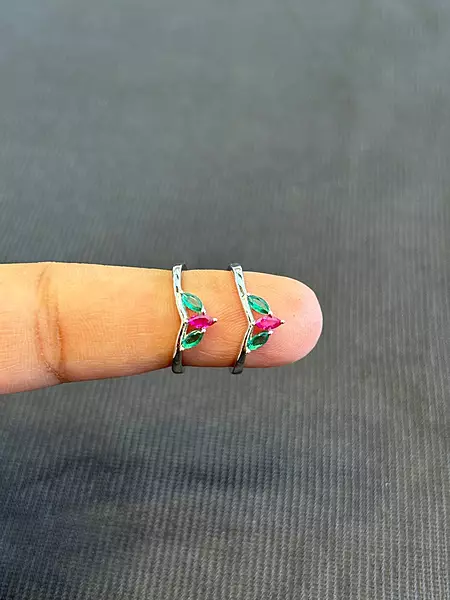 Silver tri colour toe ring