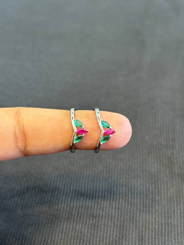 Silver tri colour toe ring