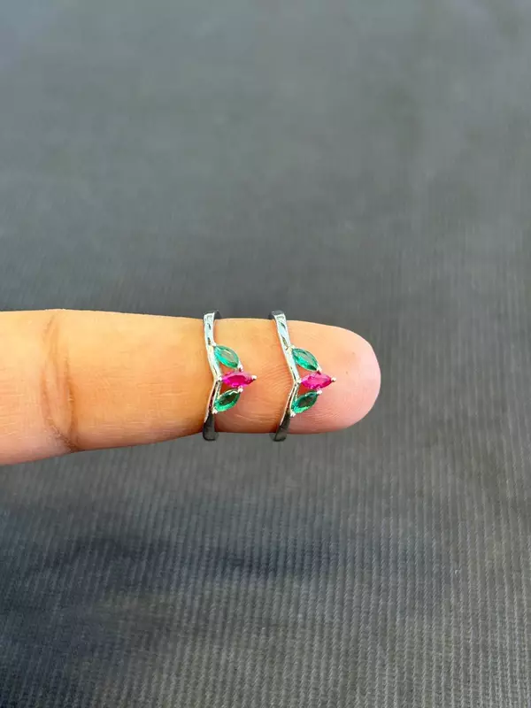 Silver tri colour toe ring