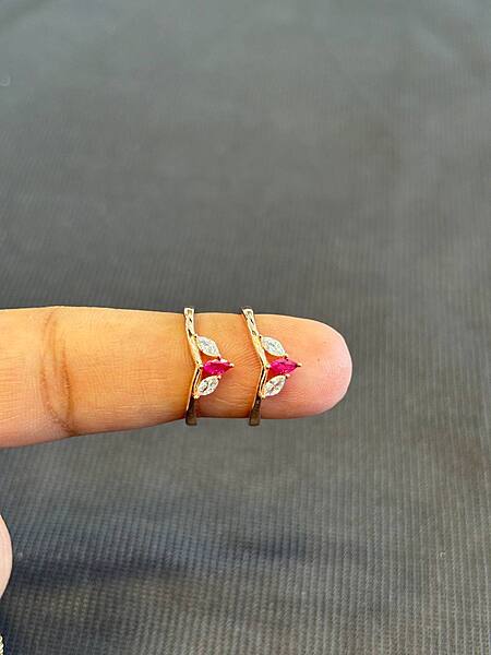 Silver tri colour pink toe ring with rosegold finish