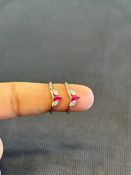 Silver tri colour pink toe ring with rosegold finish