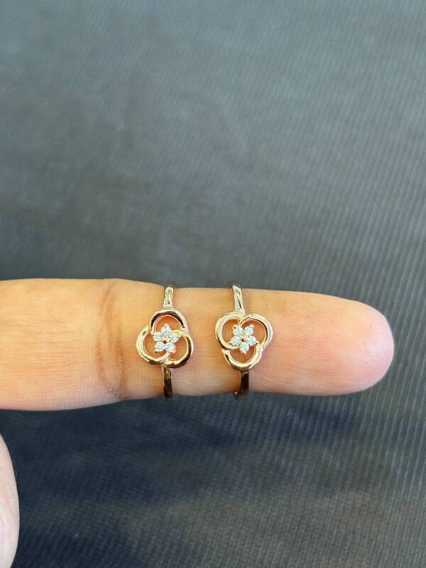 Silver galaxy toe ring with rose gold finish