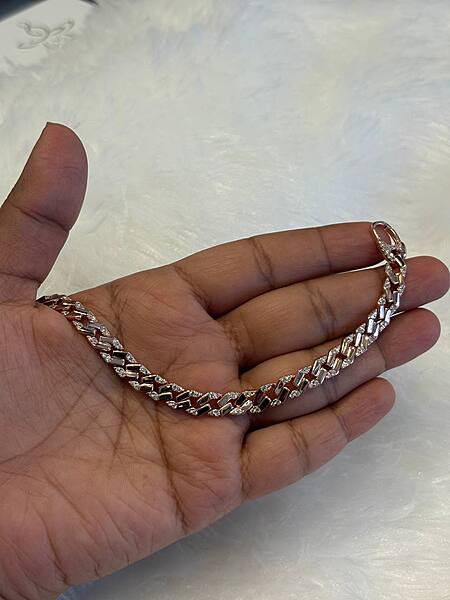Silver karap bracelet with rosegold finish