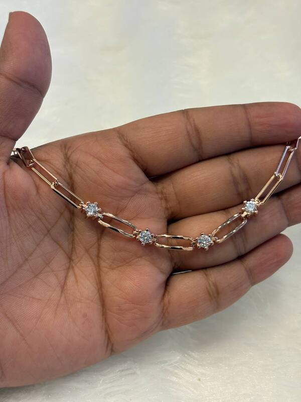 Silver adhana bracelet with rosegold finish