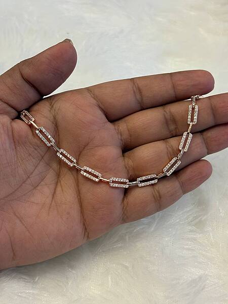 Silver harvy bracelet with rosegold finish