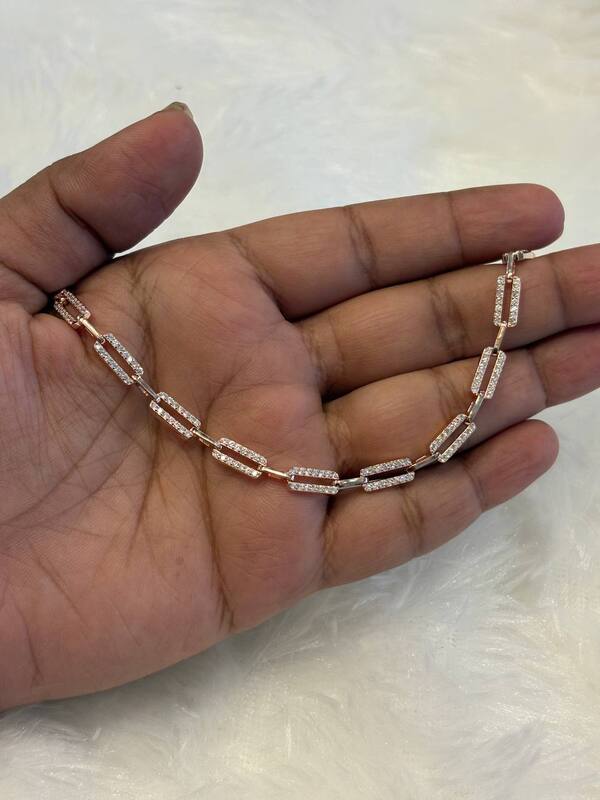 Silver harvy bracelet with rosegold finish