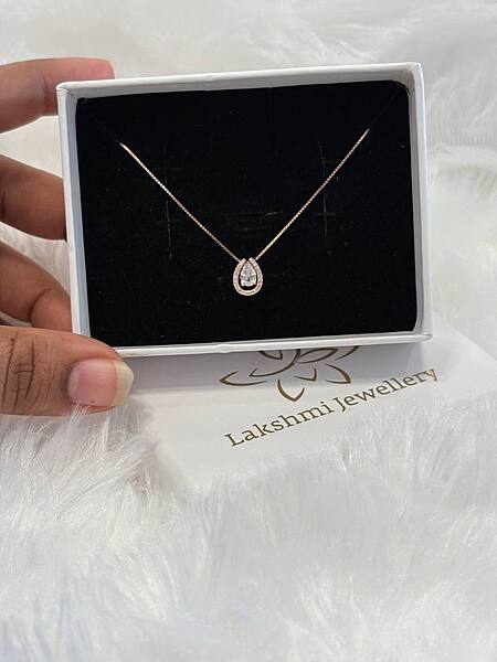 Silver white pooja chain with rosegold finish