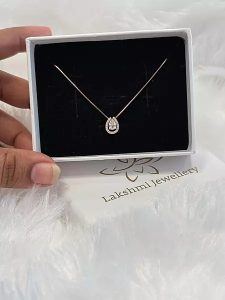 Silver white pooja chain with rosegold finish
