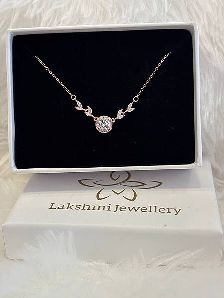 Silver white stone karthiga with rosegold finish