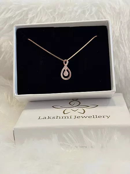 Silver pot chain with rosegold finish