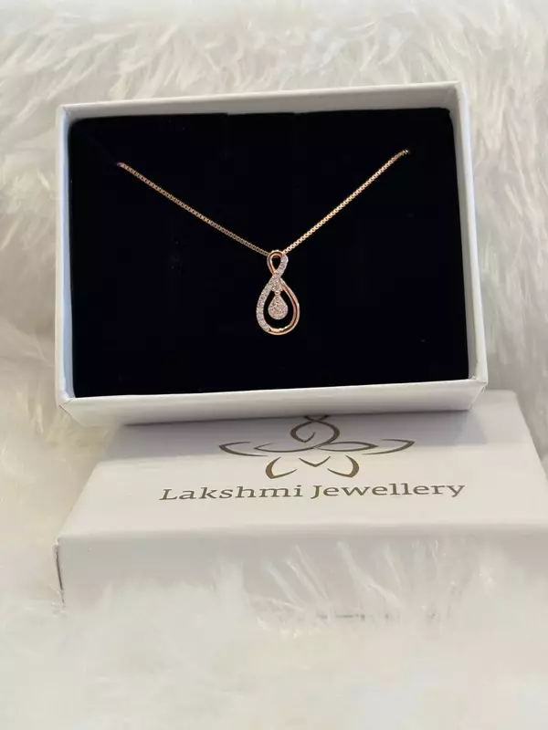 Silver pot chain with rosegold finish
