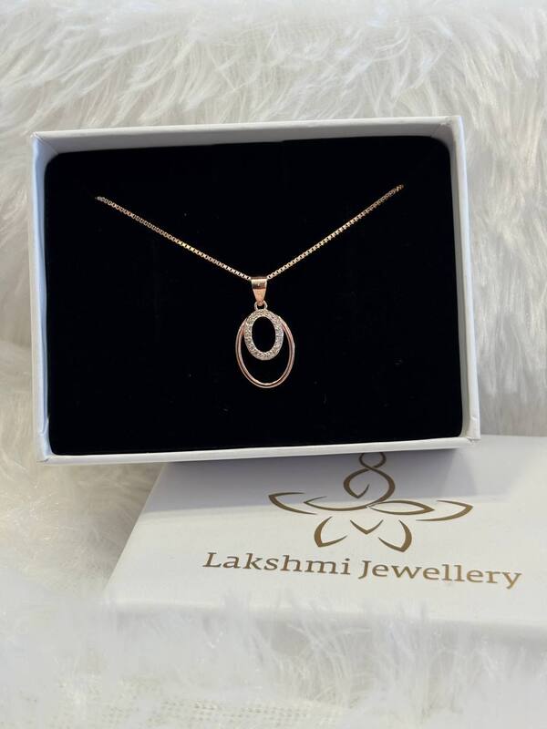 Silver double round chain with rosegold finish