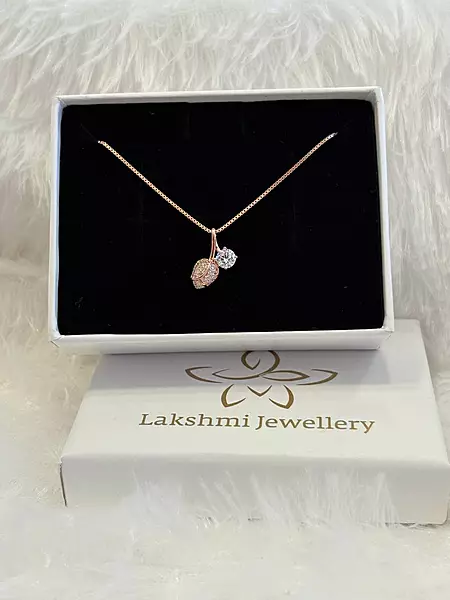 Silver roja chain with rosegold finish