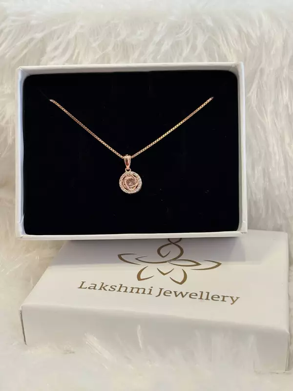 Silver galaxy white chain with rosegold finish