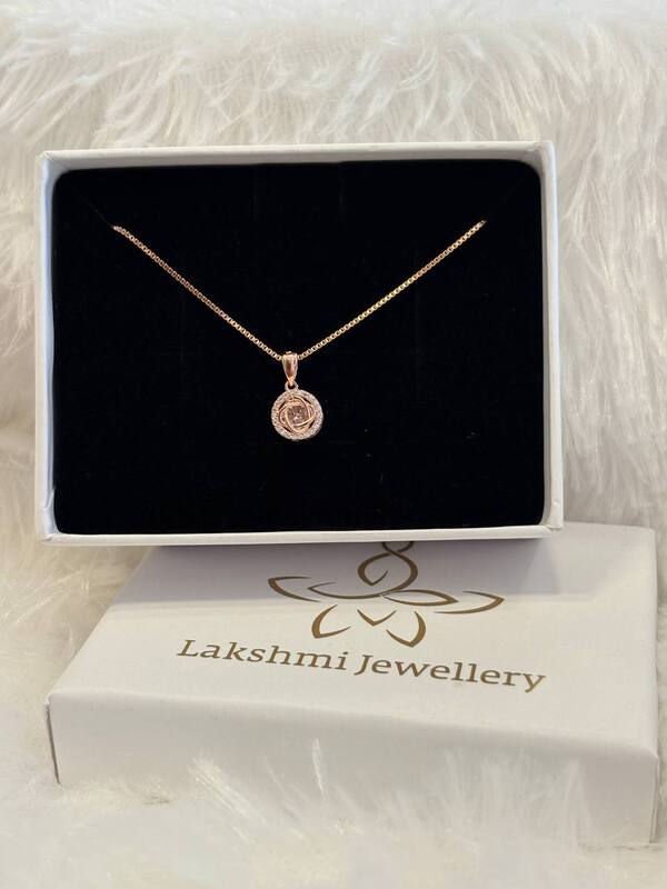 Silver galaxy white chain with rosegold finish