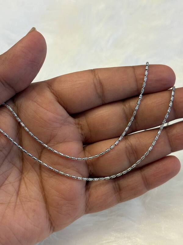 Silver box plain anklet