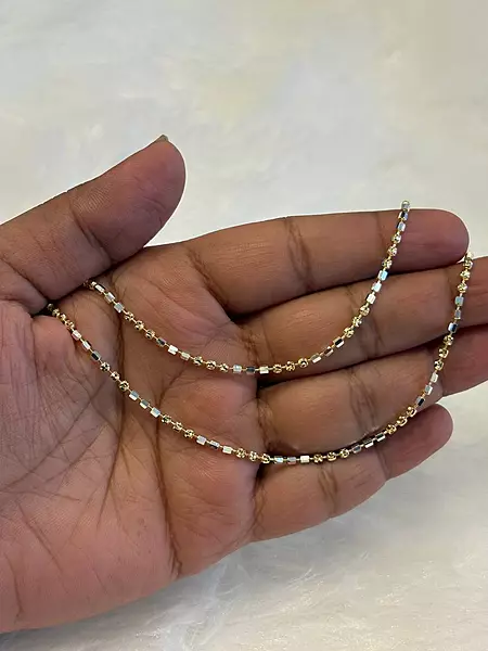 Silver karthigai anklet with dual tone
