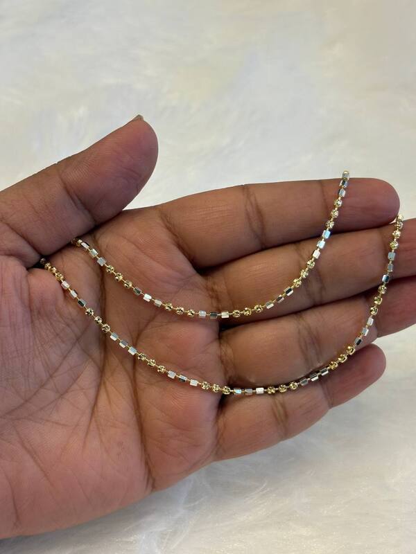 Silver karthigai anklet with dual tone