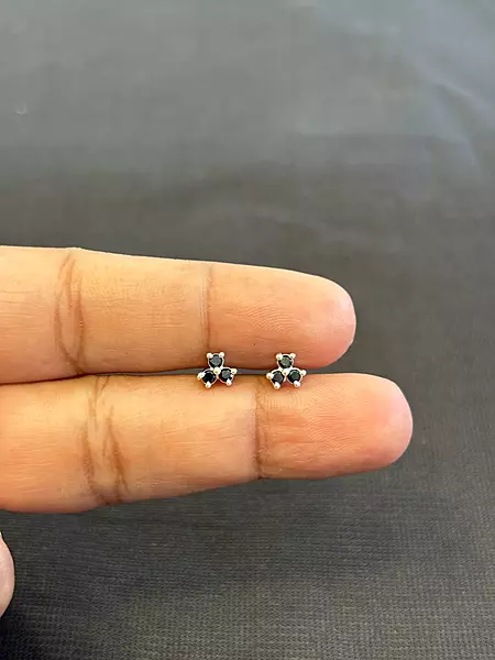 Silver black stud