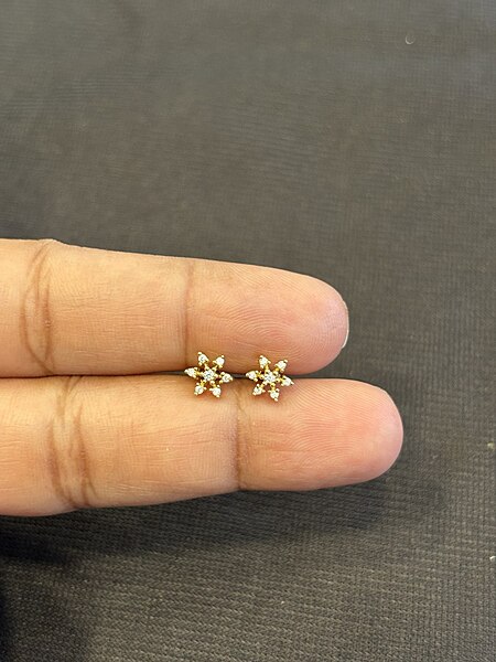 Silver meenakshi stud with gold finish