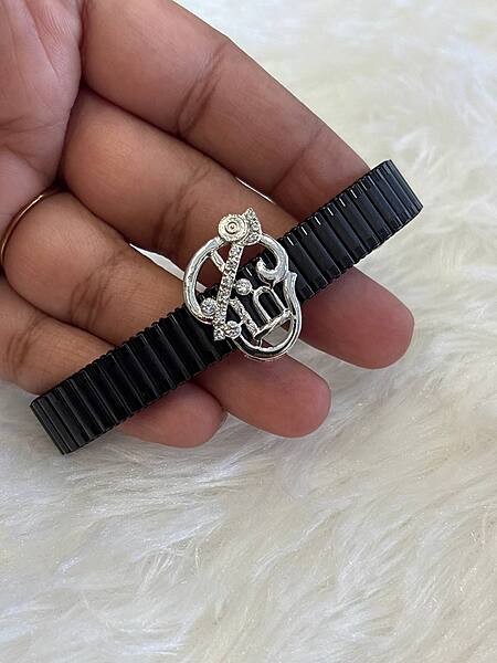 Silver stretchable om bracelet