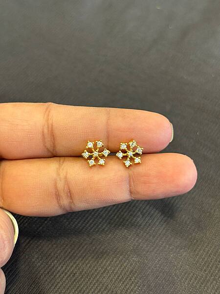 Silver malar stud with gold finish