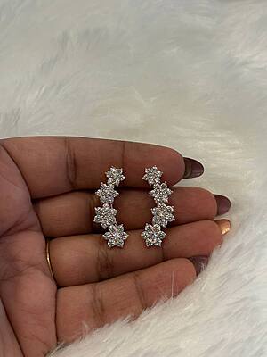 Silver malar1 ear cuff with rosegold finish