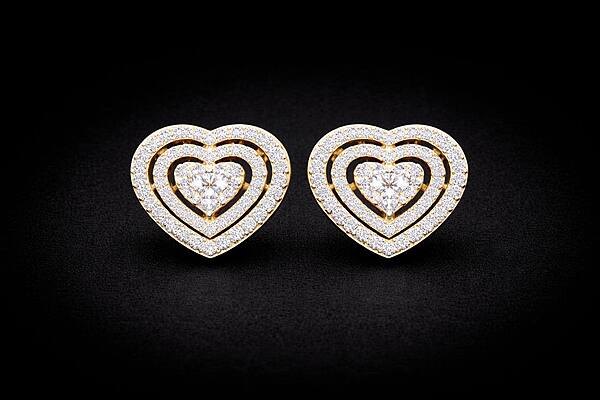 Silver idhyam stud with gold finish